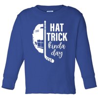 Ice Hockey Hat Trick Kinda Day Christmas Ice Hockey Player Gift Toddler Long Sleeve Shirt