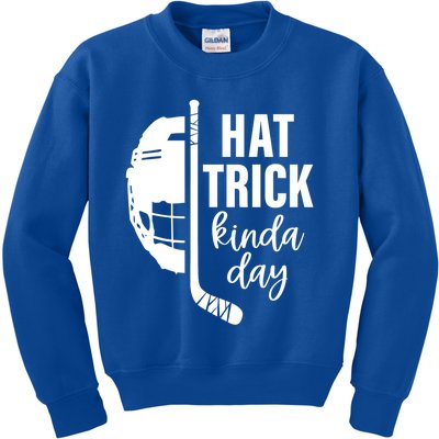 Ice Hockey Hat Trick Kinda Day Christmas Ice Hockey Player Gift Kids Sweatshirt