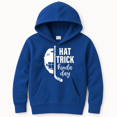 Ice Hockey Hat Trick Kinda Day Christmas Ice Hockey Player Gift Kids Hoodie