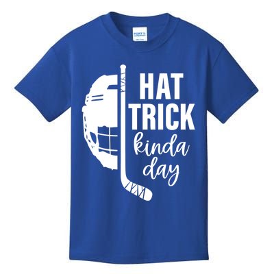 Ice Hockey Hat Trick Kinda Day Christmas Ice Hockey Player Gift Kids T-Shirt