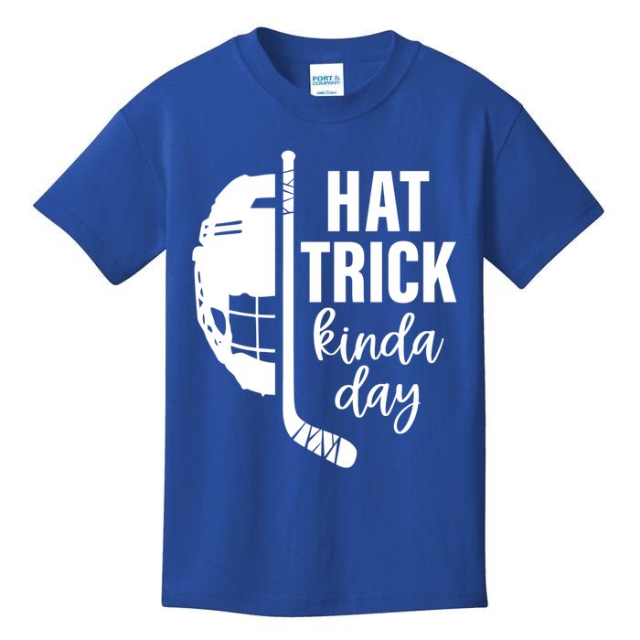 Ice Hockey Hat Trick Kinda Day Christmas Ice Hockey Player Gift Kids T-Shirt