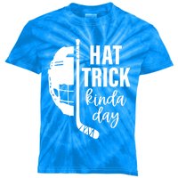 Ice Hockey Hat Trick Kinda Day Christmas Ice Hockey Player Gift Kids Tie-Dye T-Shirt