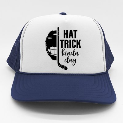 Ice Hockey Hat Trick Kinda Day Christmas Ice Hockey Player Gift Trucker Hat