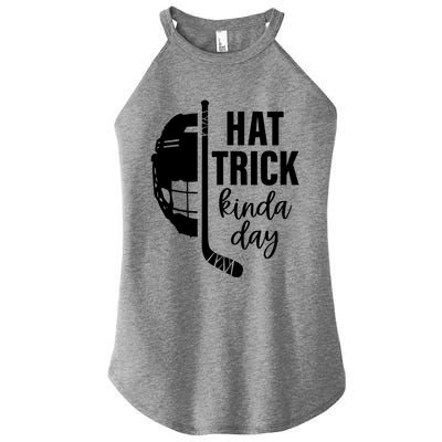 Ice Hockey Hat Trick Kinda Day Christmas Ice Hockey Player Gift Women's Perfect Tri Rocker Tank