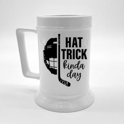 Ice Hockey Hat Trick Kinda Day Christmas Ice Hockey Player Gift Beer Stein