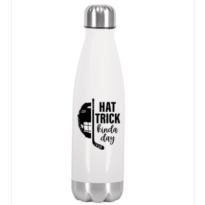 Ice Hockey Hat Trick Kinda Day Christmas Ice Hockey Player Gift Stainless Steel Insulated Water Bottle