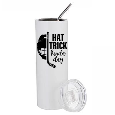 Ice Hockey Hat Trick Kinda Day Christmas Ice Hockey Player Gift Stainless Steel Tumbler