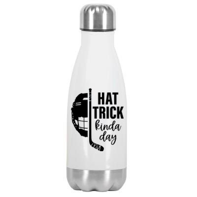 Ice Hockey Hat Trick Kinda Day Christmas Ice Hockey Player Gift Stainless Steel Insulated Water Bottle