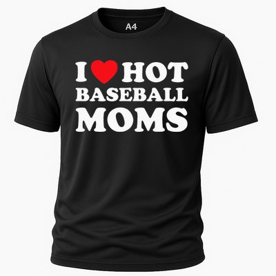 I Heart Hot Moms Baseball Mom Cooling Performance Crew T-Shirt