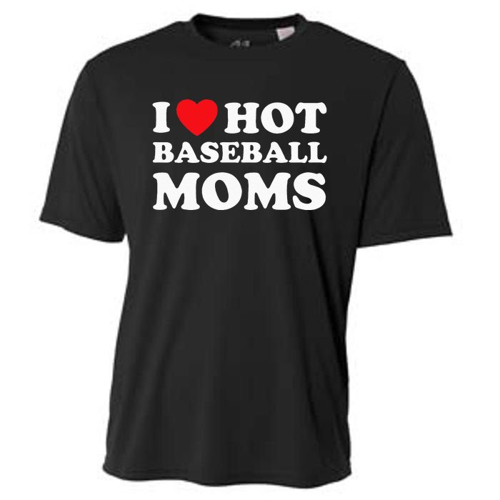 I Heart Hot Moms Baseball Mom Cooling Performance Crew T-Shirt