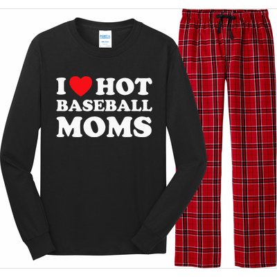 I Heart Hot Moms Baseball Mom Long Sleeve Pajama Set