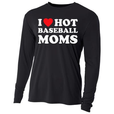 I Heart Hot Moms Baseball Mom Cooling Performance Long Sleeve Crew