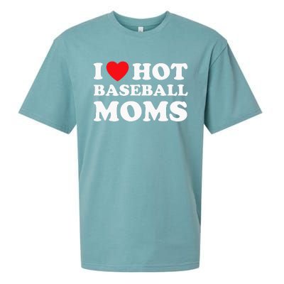 I Heart Hot Moms Baseball Mom Sueded Cloud Jersey T-Shirt