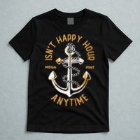 Isnt Happy Hour Anytime Mega Pint Funny Vintage Anchor T-Shirt