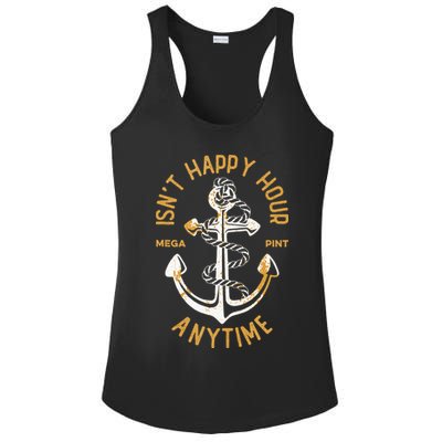 Isnt Happy Hour Anytime Mega Pint Funny Vintage Anchor Ladies PosiCharge Competitor Racerback Tank