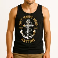 Isnt Happy Hour Anytime Mega Pint Funny Vintage Anchor Tank Top