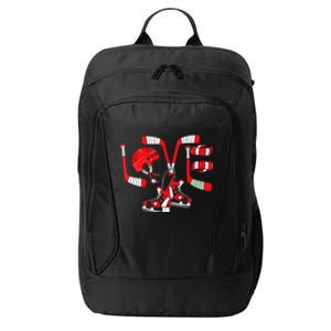 Ice Hockey Heart Valentines Day Love Gifts Boys Girls Goalie City Backpack