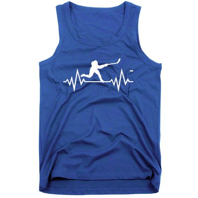 Ice Hockey Heartbeat Ecg Icehockey Player Gift Tank Top