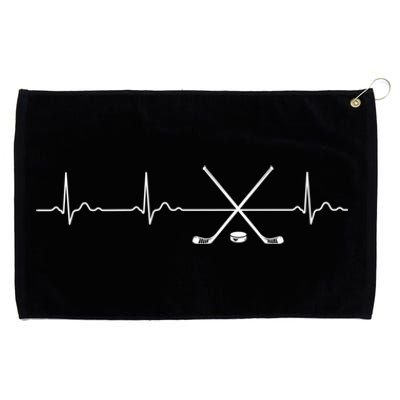 Ice Hockey Heartbeat I Love Ice Hockey For Fans Cute Gift Grommeted Golf Towel