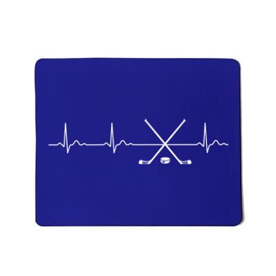 Ice Hockey Heartbeat I Love Ice Hockey For Fans Cute Gift Mousepad