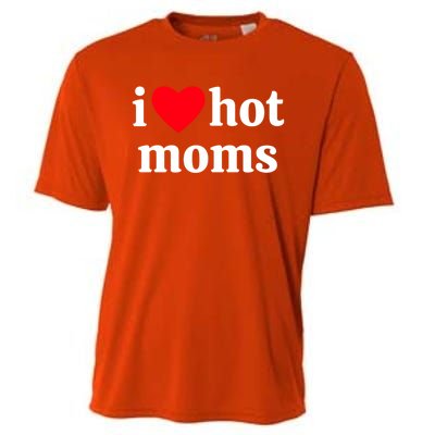 I Heart Hot Moms Gift Cooling Performance Crew T-Shirt