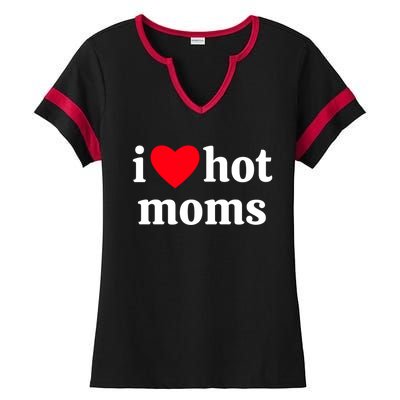 I Heart Hot Moms Gift Ladies Halftime Notch Neck Tee