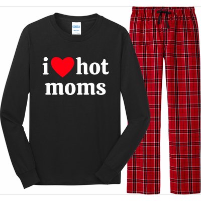 I Heart Hot Moms Gift Long Sleeve Pajama Set