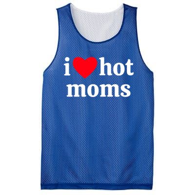 I Heart Hot Moms Gift Mesh Reversible Basketball Jersey Tank