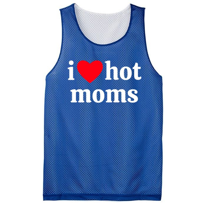 I Heart Hot Moms Gift Mesh Reversible Basketball Jersey Tank