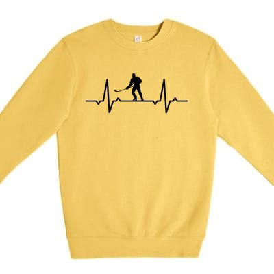 Ice Hockey Heartbeat Meaningful Gift Premium Crewneck Sweatshirt