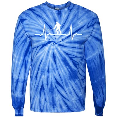 Ice Hockey Heartbeat Meaningful Gift Tie-Dye Long Sleeve Shirt