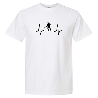 Ice Hockey Heartbeat Meaningful Gift Garment-Dyed Heavyweight T-Shirt