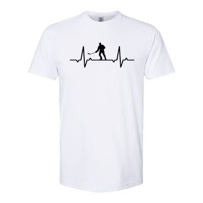 Ice Hockey Heartbeat Meaningful Gift Softstyle CVC T-Shirt