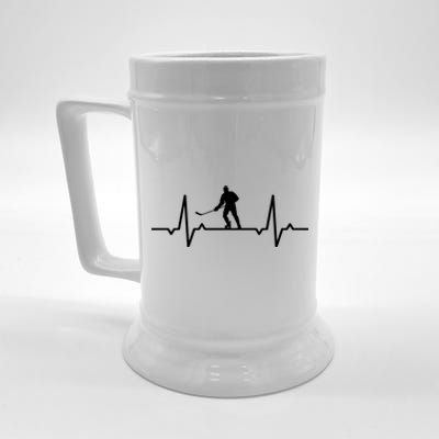 Ice Hockey Heartbeat Meaningful Gift Beer Stein