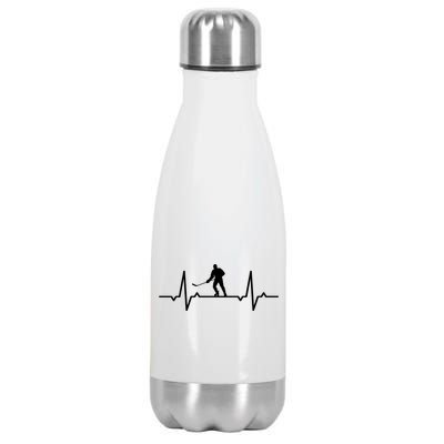 Ice Hockey Heartbeat Meaningful Gift Stainless Steel Insulated Water Bottle