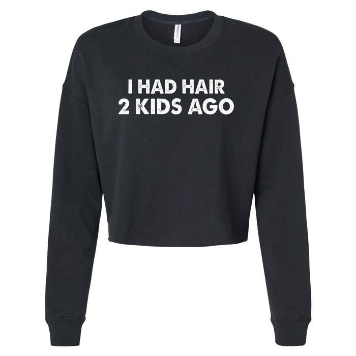 I Had Hair Ago Funny Bald Guy Bald Head Husband Funny Cropped Pullover Crew