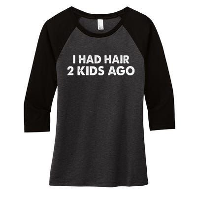 I Had Hair Ago Funny Bald Guy Bald Head Husband Funny Women's Tri-Blend 3/4-Sleeve Raglan Shirt