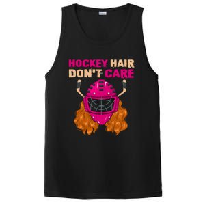 Ice Hockey Helmet Hair Sport Dont Care Great Gift PosiCharge Competitor Tank