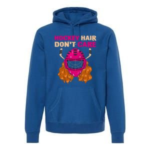 Ice Hockey Helmet Hair Sport Dont Care Great Gift Premium Hoodie