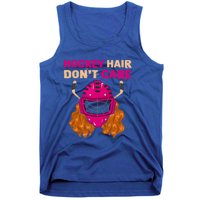 Ice Hockey Helmet Hair Sport Dont Care Great Gift Tank Top