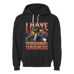 I Have Homosexual Tendencies Hard Skeleton Bootleg Garment-Dyed Fleece Hoodie