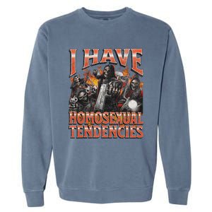 I Have Homosexual Tendencies Hard Skeleton Bootleg Garment-Dyed Sweatshirt