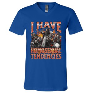 I Have Homosexual Tendencies Hard Skeleton Bootleg V-Neck T-Shirt