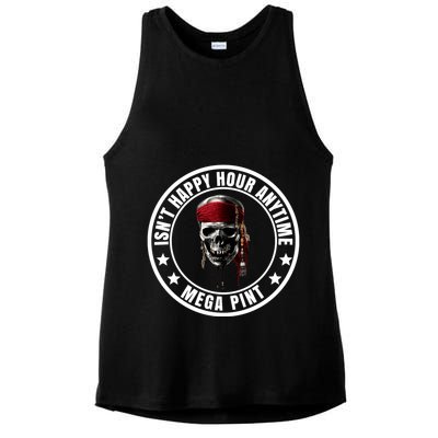 Isn't Happy Hour Anytime Mega Pint Pirate Ladies PosiCharge Tri-Blend Wicking Tank