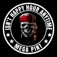 Isn't Happy Hour Anytime Mega Pint Pirate Drawstring Bag