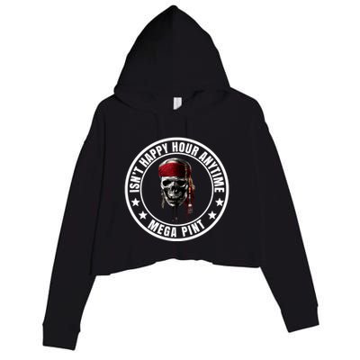 Isn't Happy Hour Anytime Mega Pint Pirate Crop Fleece Hoodie