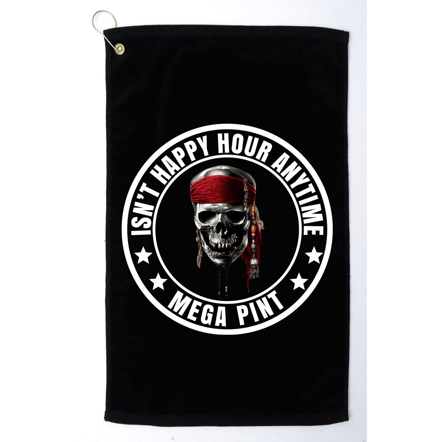 Isn't Happy Hour Anytime Mega Pint Pirate Golf Towel