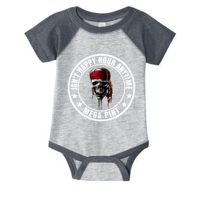 Isn't Happy Hour Anytime Mega Pint Pirate Infant Baby Jersey Bodysuit
