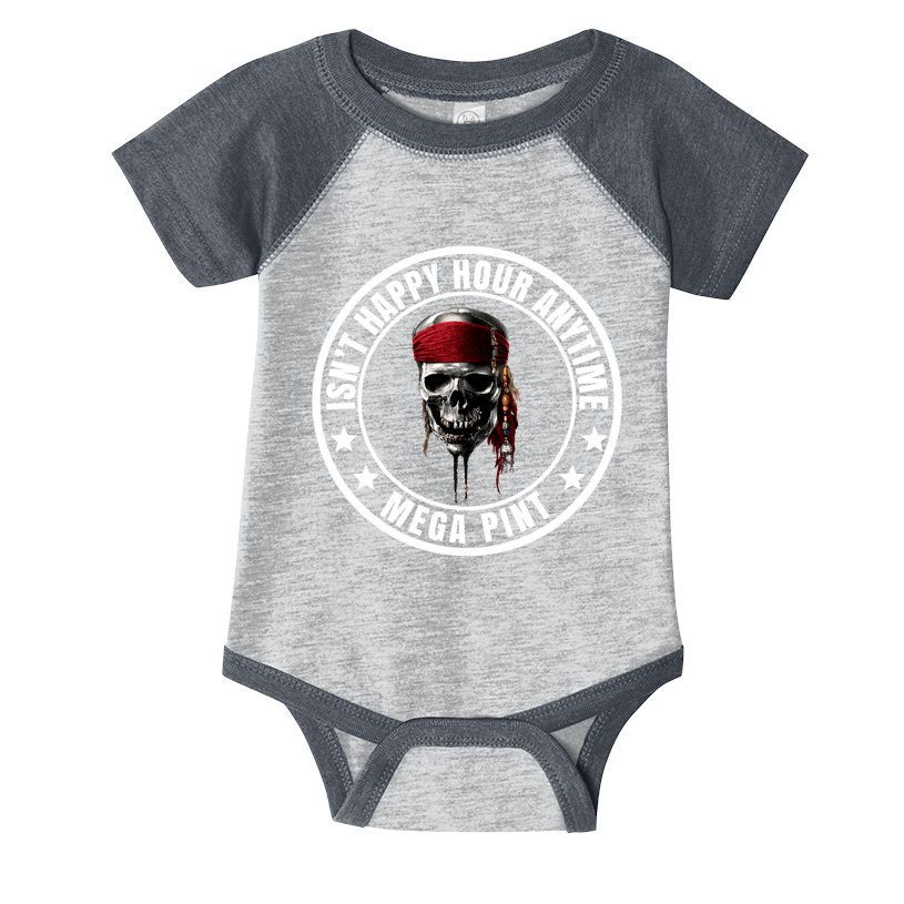 Isn't Happy Hour Anytime Mega Pint Pirate Infant Baby Jersey Bodysuit