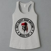 Isn't Happy Hour Anytime Mega Pint Pirate Womens Tank Top